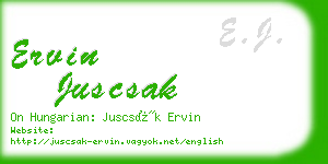 ervin juscsak business card